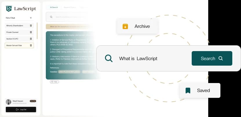 screenshot of lawscript dashboard displaying what is lawscript