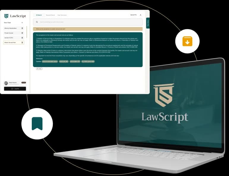lawscript logo is displayed on laptop with dashboard in background